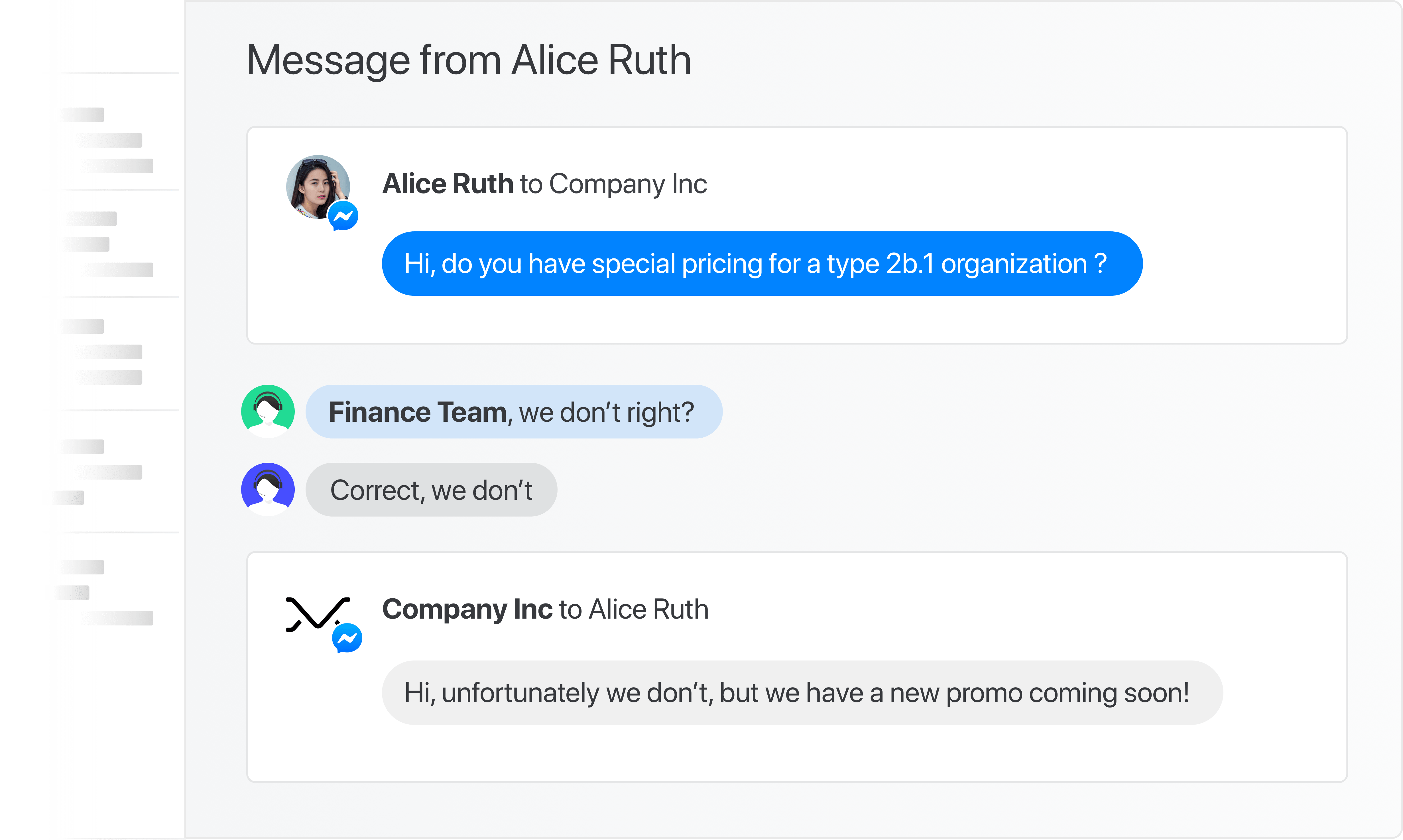 Facebook Messenger customer chat plugin for websites.