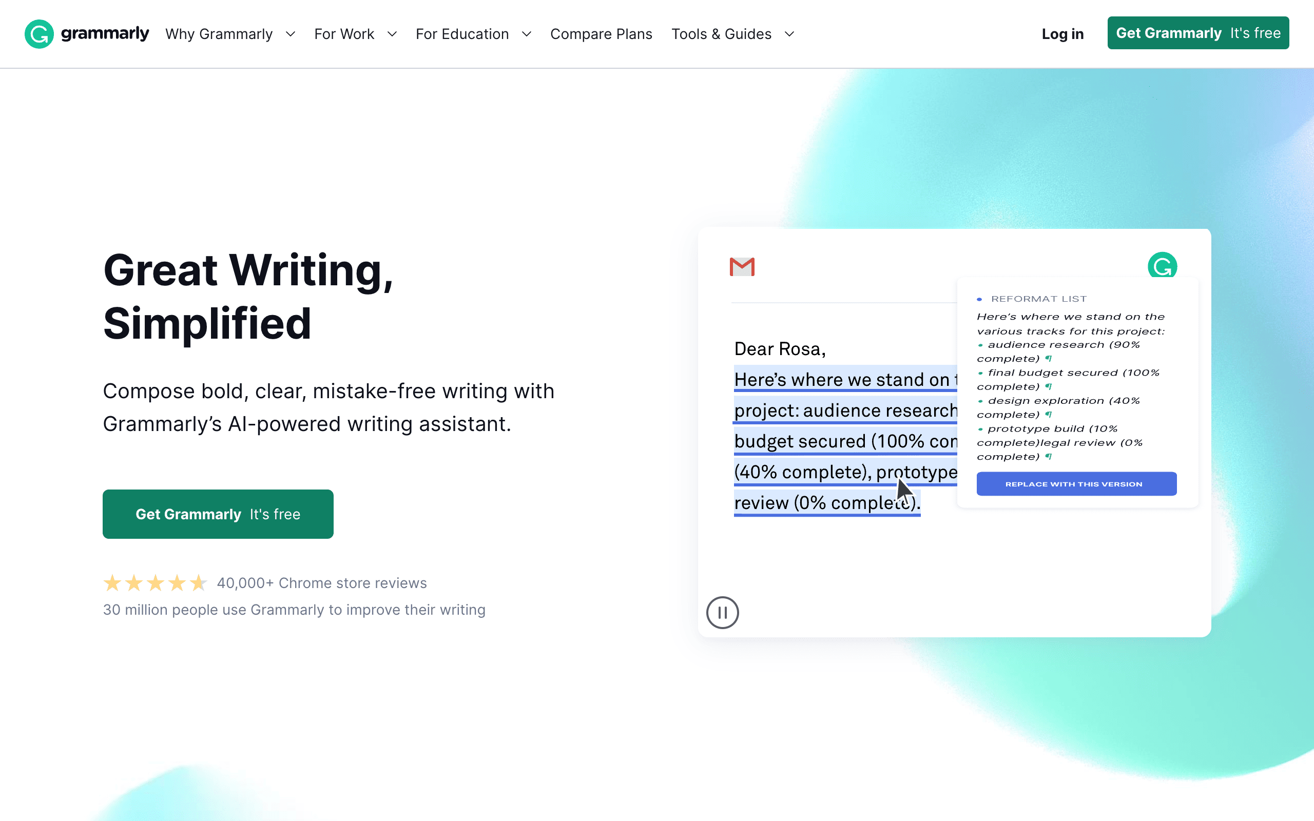 Grammarly AI email assistant