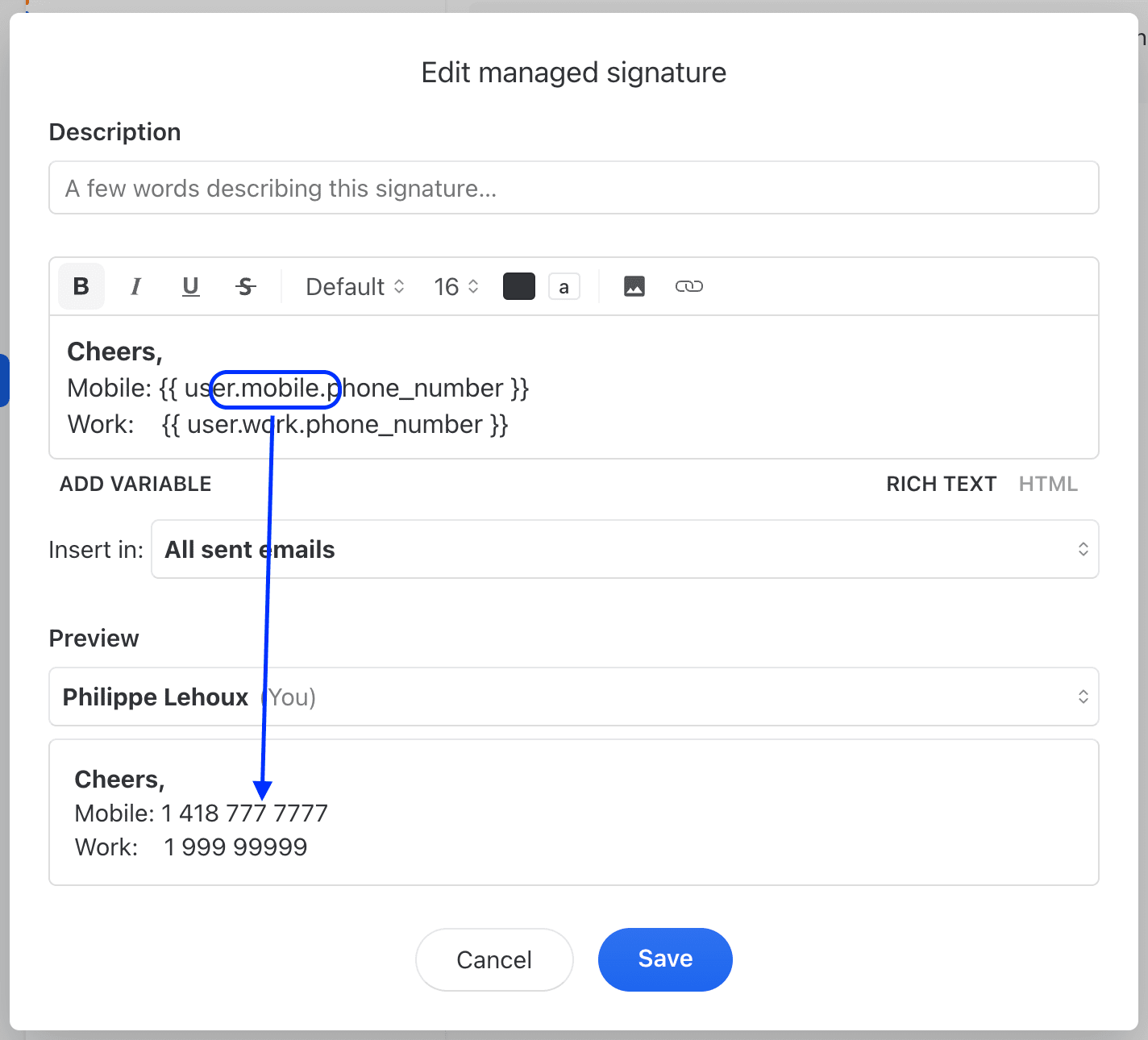 How Can I Add Multiple Phone Numbers To A Signature 