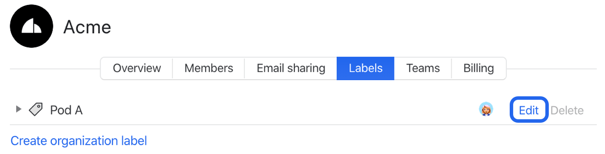 Image showing how to rename a label