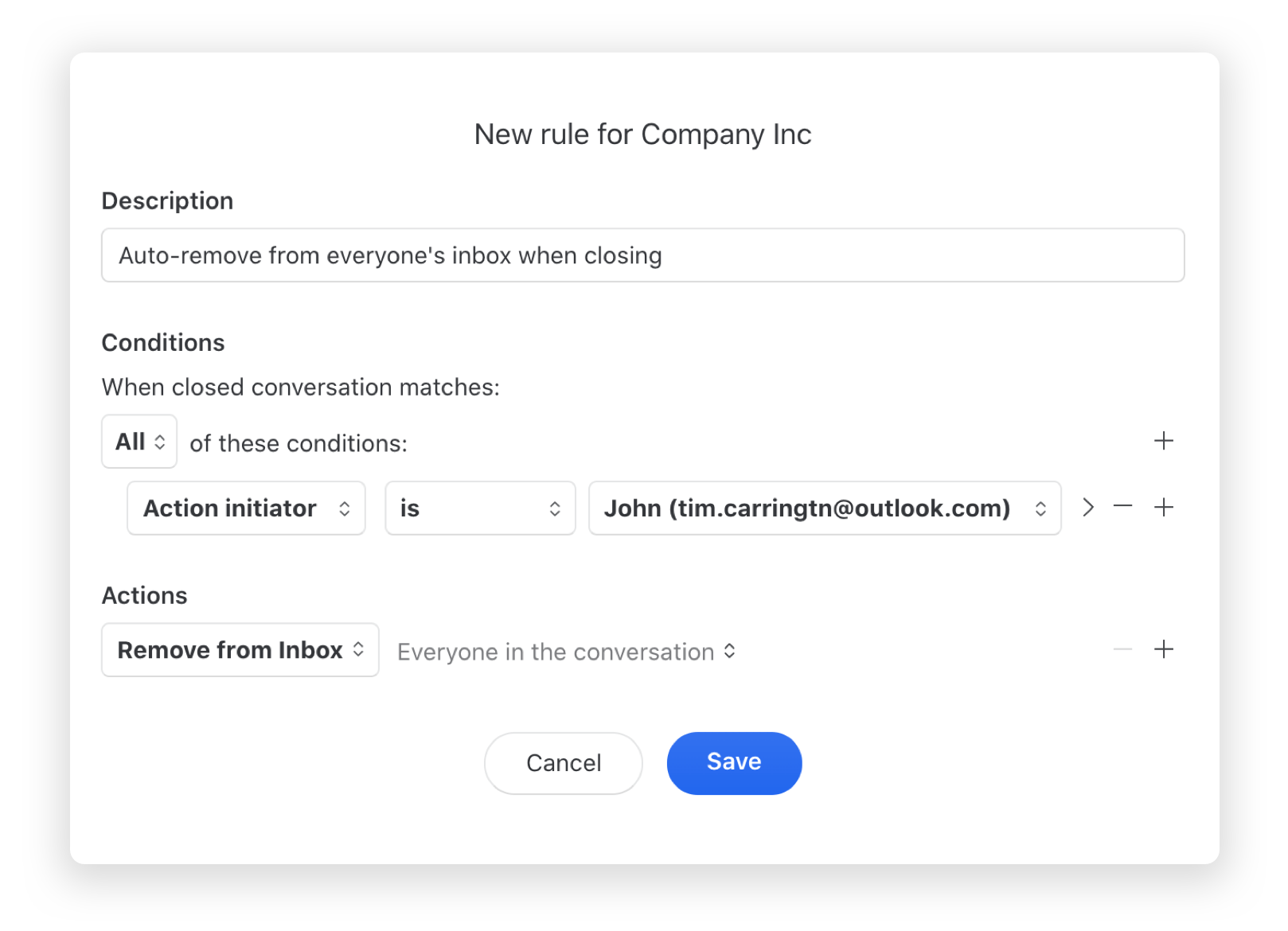 Auto-remove from inbox when closing