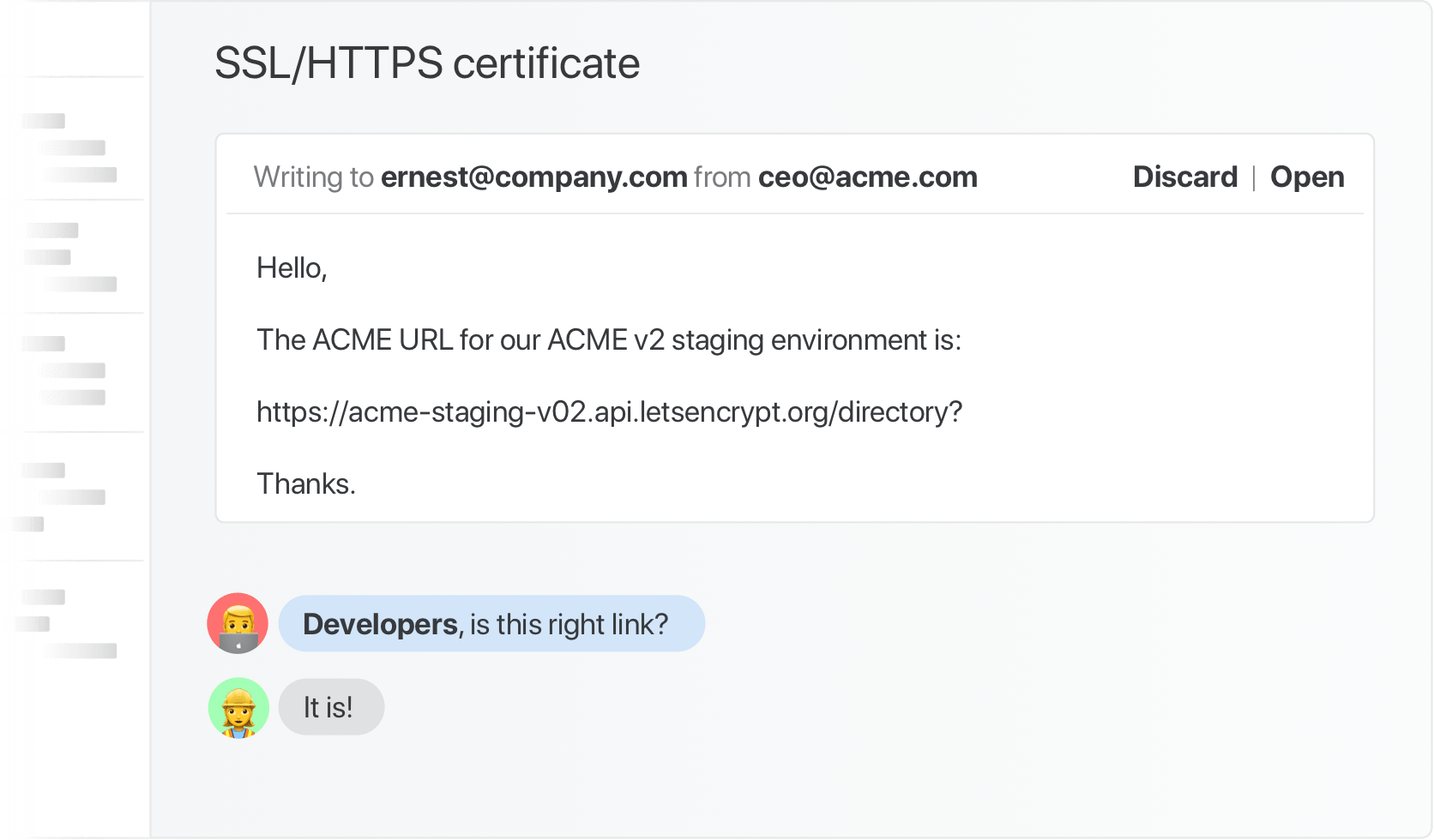Chat within emails with Missive